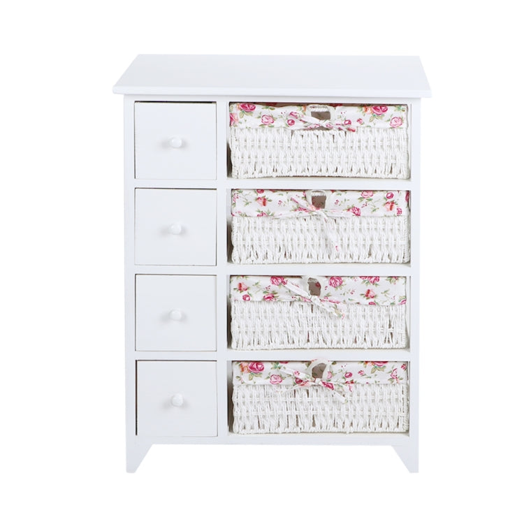 [UK Warehouse] Bedroom Bathroom Storage Cabinet Baskets Nightstand with Drawers