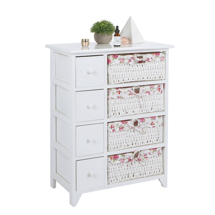[UK Warehouse] Bedroom Bathroom Storage Cabinet Baskets Nightstand with Drawers
