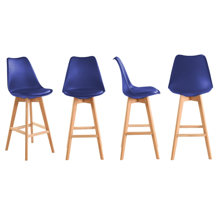 [UK Warehouse] 2 PCS Tulip Bar Chairs with Backrest(Blue)
