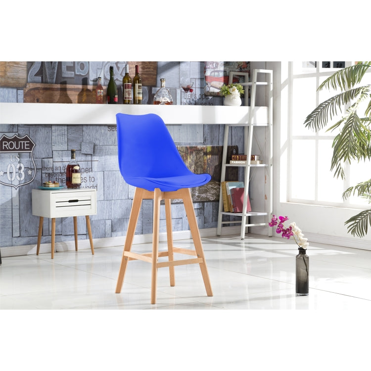 [UK Warehouse] 2 PCS Tulip Bar Chairs with Backrest(Blue)
