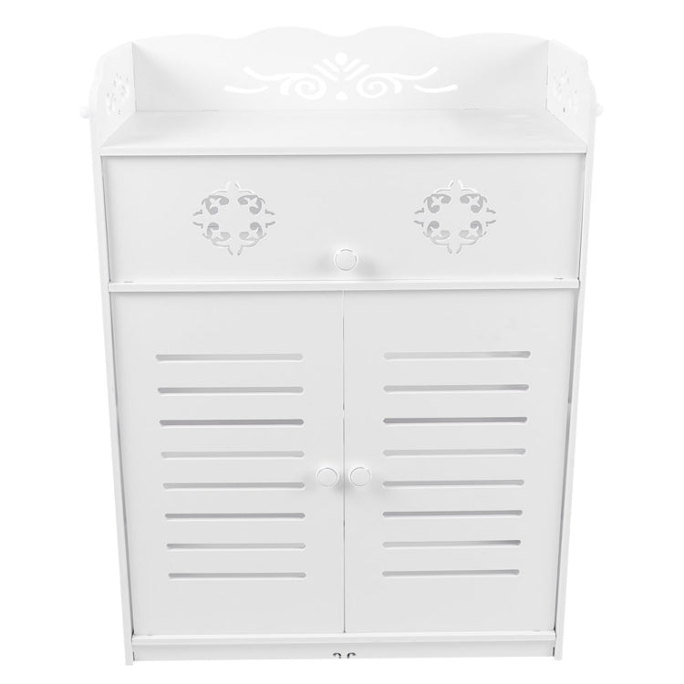[UK Warehouse] 5 Tiers Shutter Pattern Household Shoes Cabinet Rack Shelf Storage Organizer