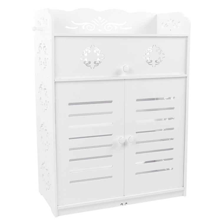 [UK Warehouse] 5 Tiers Shutter Pattern Household Shoes Cabinet Rack Shelf Storage Organizer