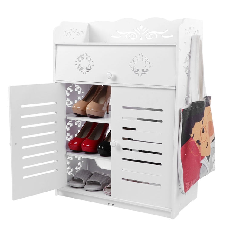 [UK Warehouse] 5 Tiers Shutter Pattern Household Shoes Cabinet Rack Shelf Storage Organizer