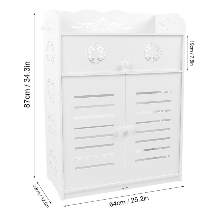 [UK Warehouse] 5 Tiers Shutter Pattern Household Shoes Cabinet Rack Shelf Storage Organizer