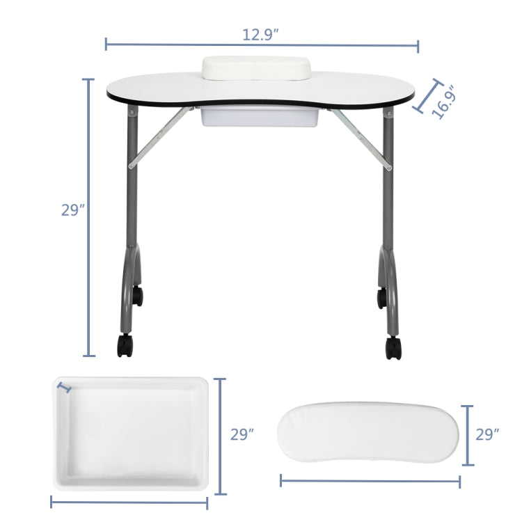 [UK Warehouse] Portable SPA Beauty Manicure Table with Hand Pillow & Bag(White)