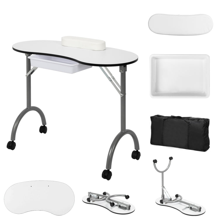 [UK Warehouse] Portable SPA Beauty Manicure Table with Hand Pillow & Bag(White)