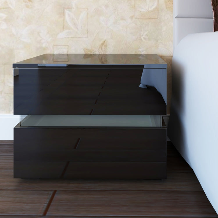 [UK Warehouse] RGB LED Double Side Cabinet Bedside Table(Black)