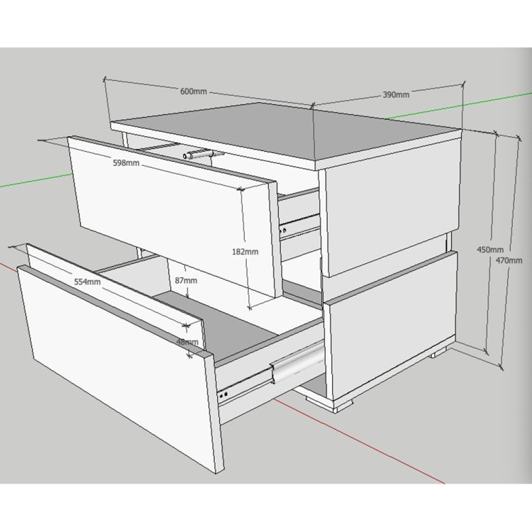 [UK Warehouse] RGB LED Double Side Cabinet Bedside Table(Black)
