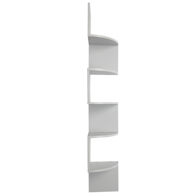 [UK Warehouse] 5 Tiers Wall Wood Corner Shelf Wooden Shelves Home Furniture Mount Rack(Gray)
