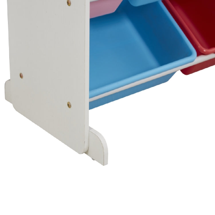 [UK Warehouse] 4-layers 16-grid Toy Storage Rack, White Frame + Colorful Plastic Basket