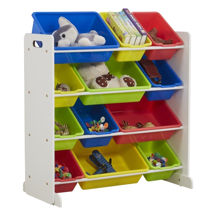 [US Warehouse] 4-layers 12-grid Toy Storage Rack