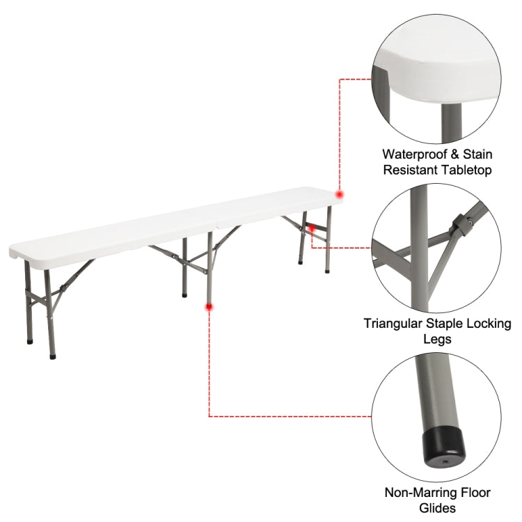 [US Warehouse] 3 in 1 Outdoor Courtyard Foldable Long Table