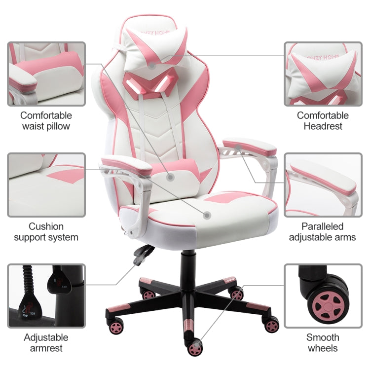 [EU Warehouse] Home Office PU Leather Rotatable Task Chair with Headrest Lumbar Support
