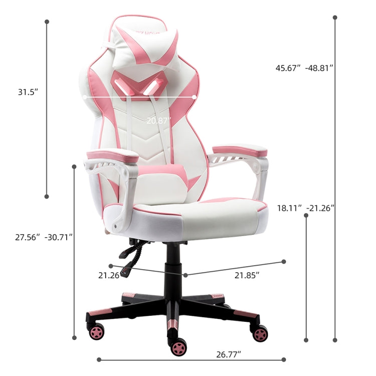 [EU Warehouse] Home Office PU Leather Rotatable Task Chair with Headrest Lumbar Support