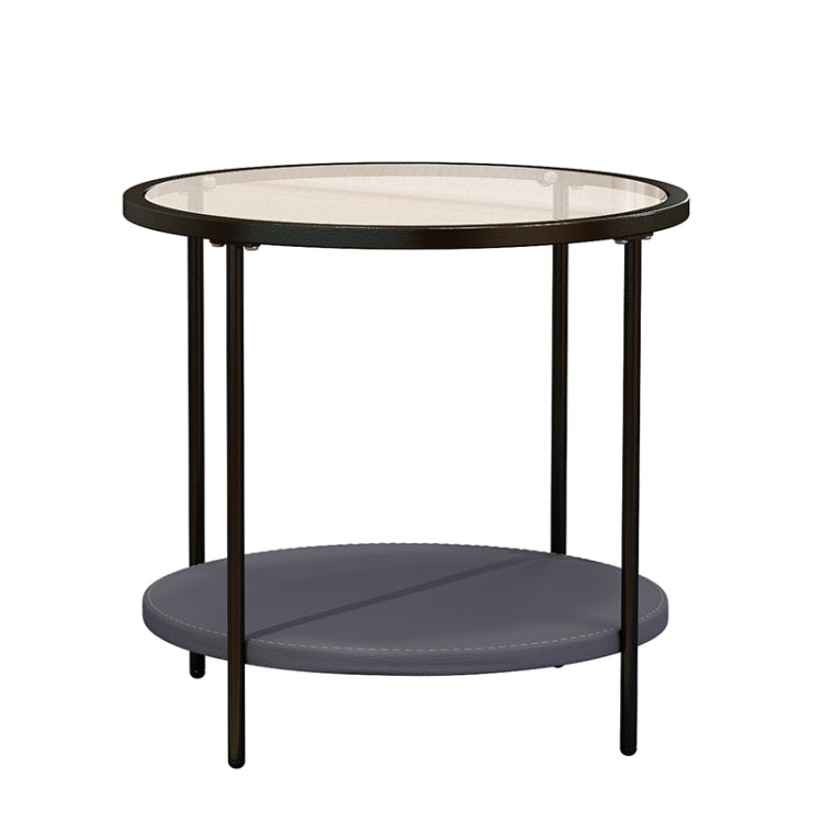 [US Warehouse] Coffee Table Share with Pets Multi-function Tempered Glass Round Shape Tabletop Tea Table, Size: 21.6x21.6x20.2 inch
