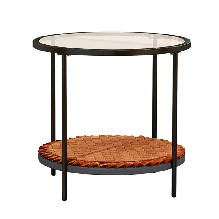 [US Warehouse] Coffee Table Share with Pets Multi-function Tempered Glass Round Shape Tabletop Tea Table, Size: 21.6x21.6x20.2 inch