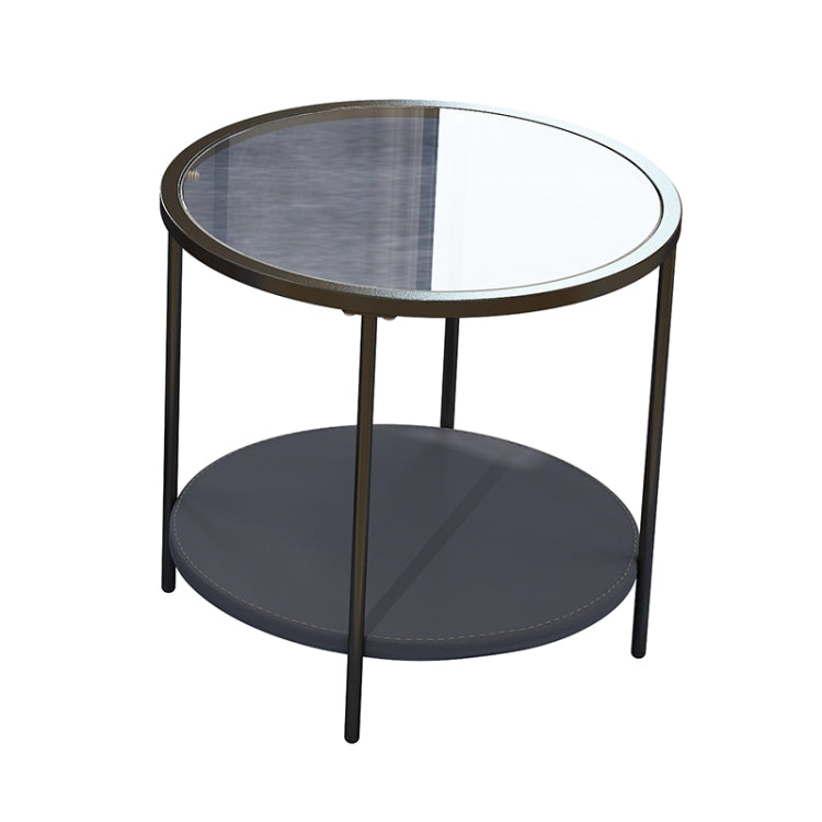 [US Warehouse] Coffee Table Share with Pets Multi-function Tempered Glass Round Shape Tabletop Tea Table, Size: 21.6x21.6x20.2 inch
