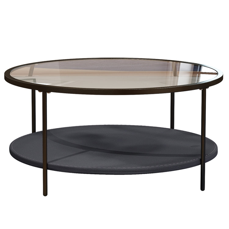 [US Warehouse] Coffee Table Share with Pets Multi-function Tempered Glass Round Shape Tabletop Tea Table, Size: 33.4x33.4x16.2 inch