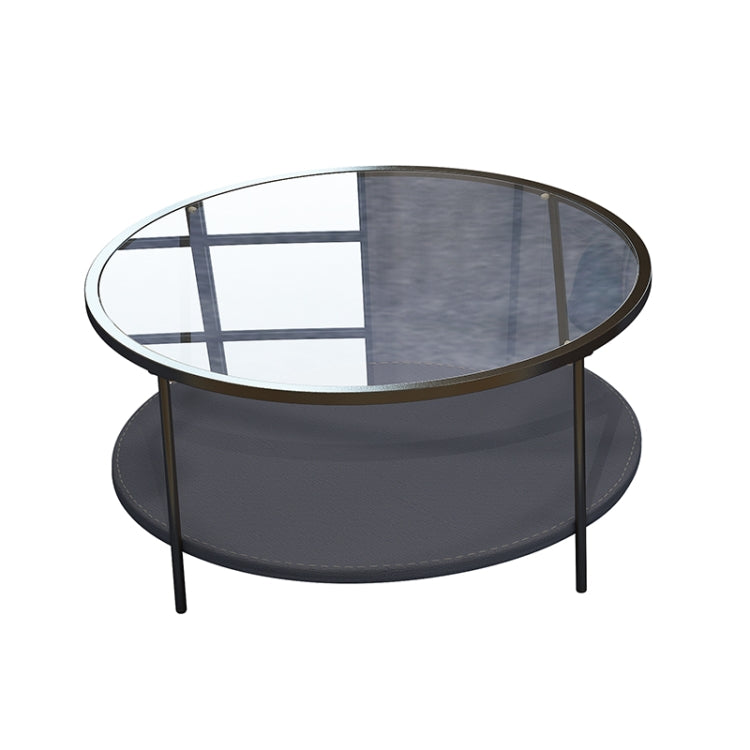 [US Warehouse] Coffee Table Share with Pets Multi-function Tempered Glass Round Shape Tabletop Tea Table, Size: 33.4x33.4x16.2 inch