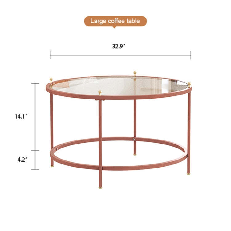 [US Warehouse] Living Room Multi-functional Tempered Glass Tabletop Coffee Table, Size: 32.8x32.8x19.6 inch