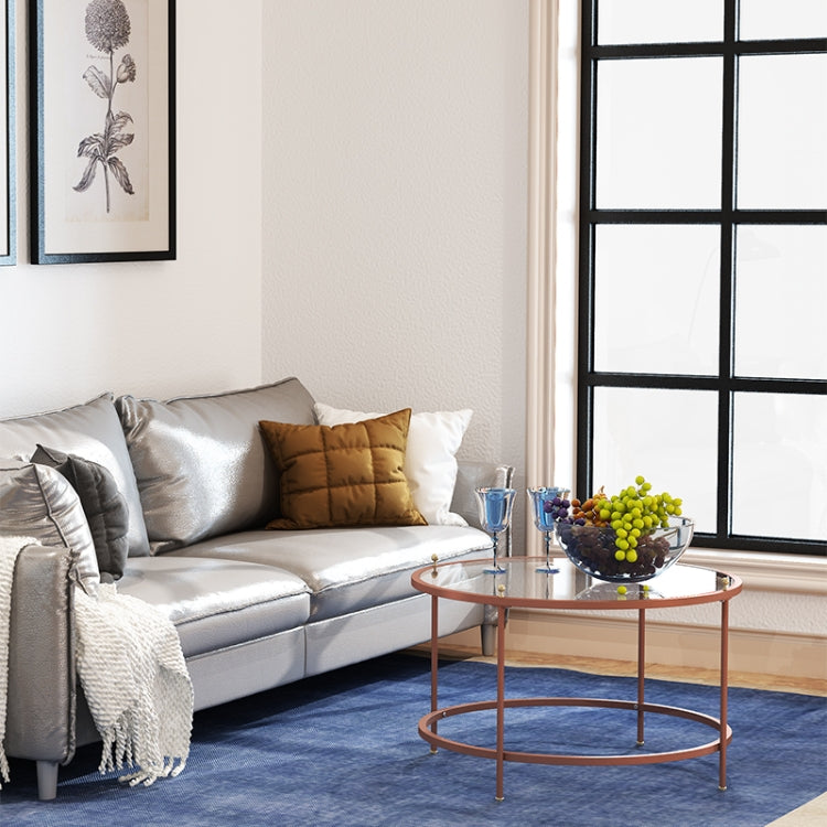 [US Warehouse] Living Room Multi-functional Tempered Glass Tabletop Coffee Table, Size: 32.8x32.8x19.6 inch
