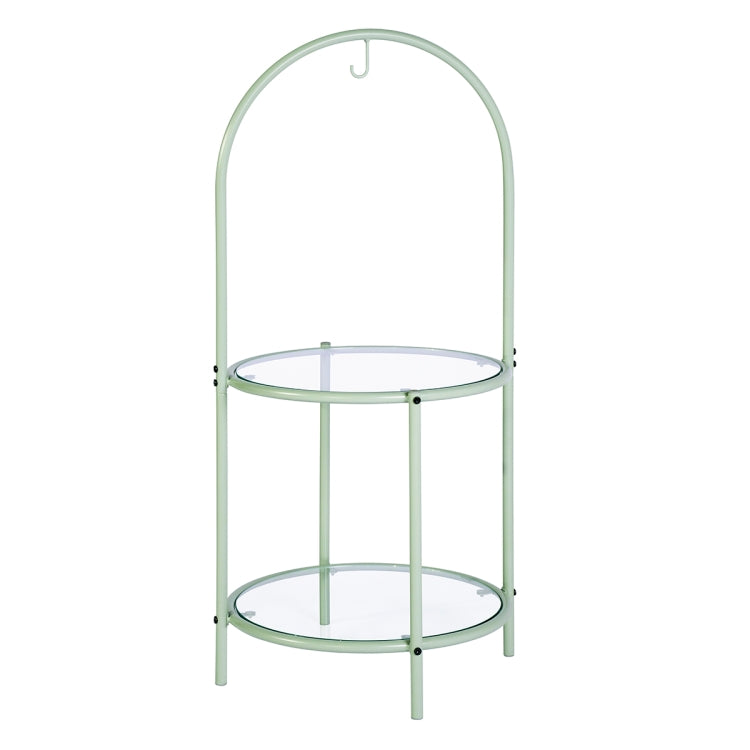 [US Warehouse] Round Multi-Tiered Glass Table with Storage, Size: : 17.7x37.4 inch