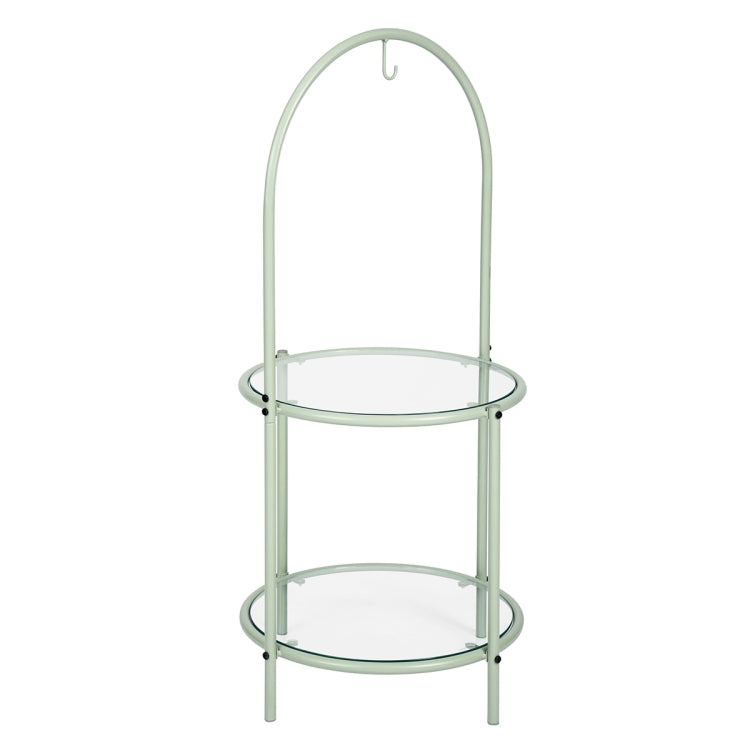 [US Warehouse] Round Multi-Tiered Glass Table with Storage, Size: : 17.7x37.4 inch