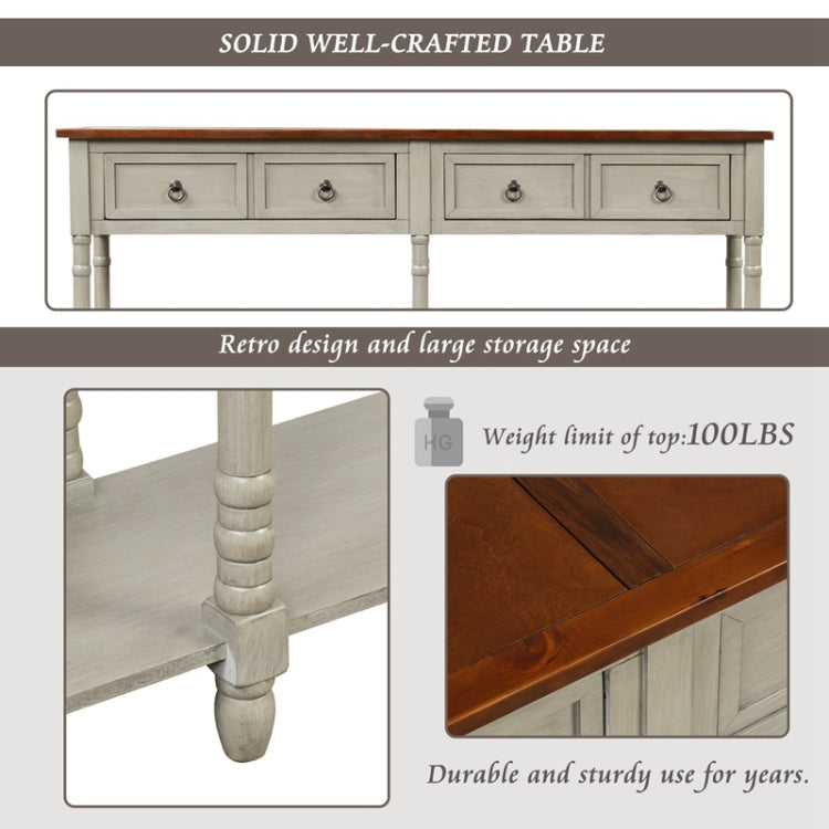 [US Warehouse] Console Table Sofa Table with Drawer, Size: 58x11x34 inch