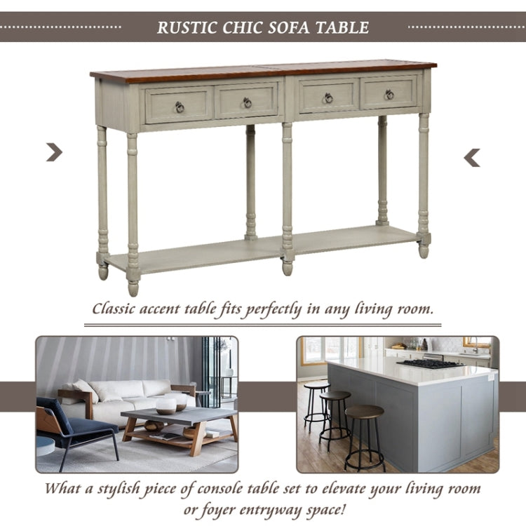 [US Warehouse] Console Table Sofa Table with Drawer, Size: 58x11x34 inch