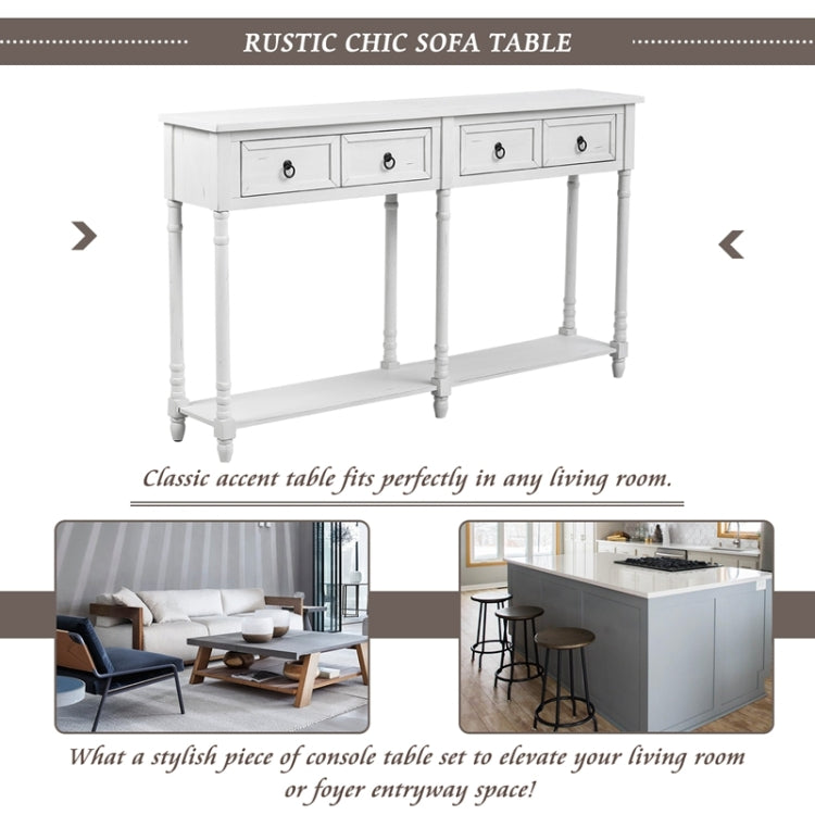 [US Warehouse] Console Table Sofa Table with Drawer, Size: 58x11x34 inch