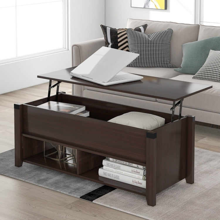 [US Warehouse] Multipurpose Living Room Lifting Top Coffee Table with Drawers, Size: 43.3x18x18.5 inch