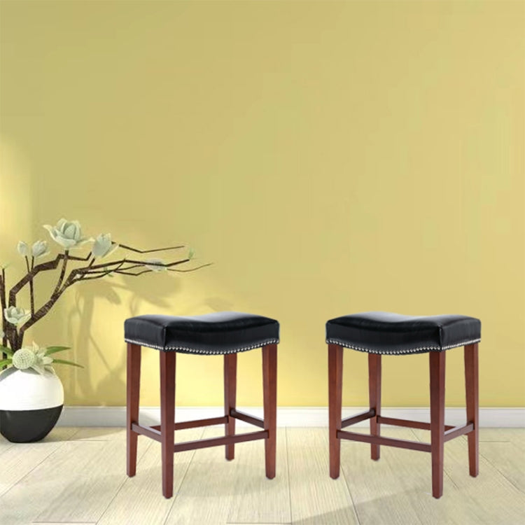 [US Warehouse] 2 PCS Home Living Room Leather Barstool, Size: 50.5x33.5x66.5cm