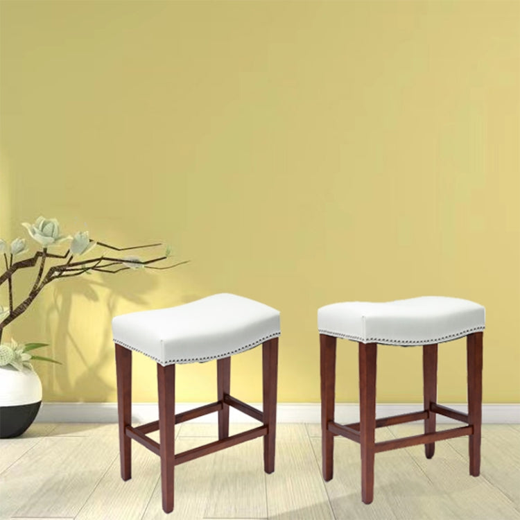 [US Warehouse] 2 PCS Home Living Room Leather Barstool, Size: 50.5x33.5x66.5cm