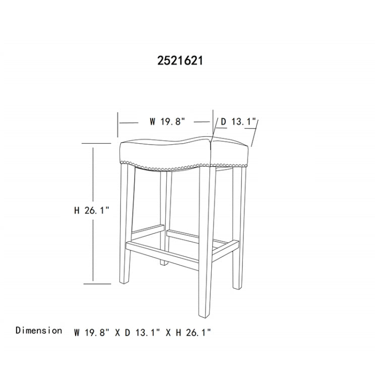 [US Warehouse] 2 PCS Home Living Room Leather Barstool, Size: 50.5x33.5x66.5cm