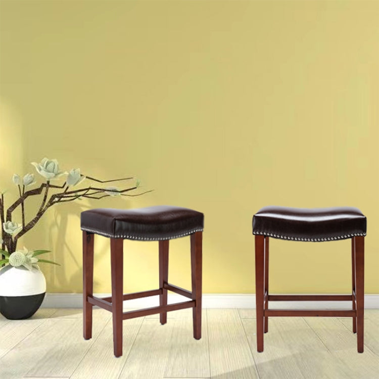 [US Warehouse] 2 PCS Home Living Room Leather Barstool, Size: 50.5x33.5x66.5cm