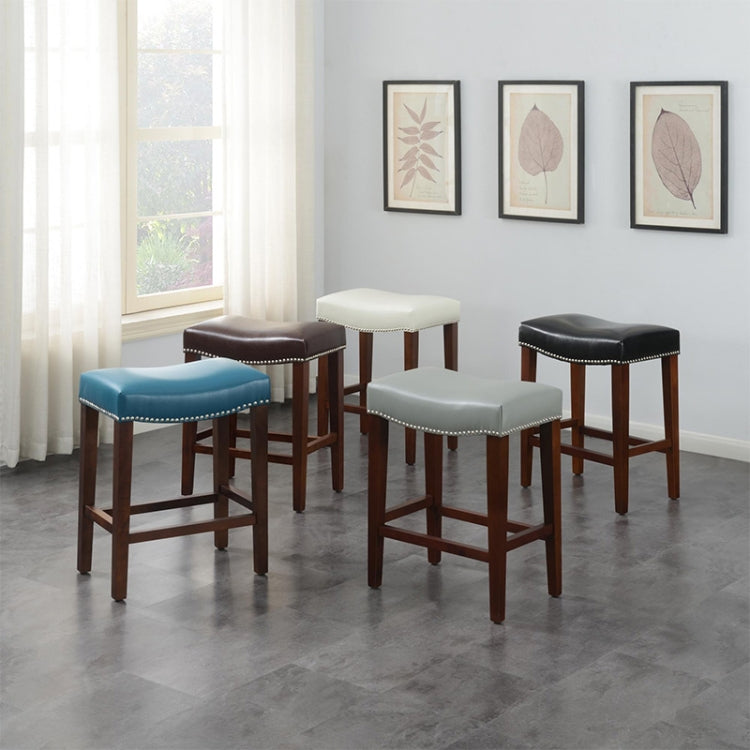 [US Warehouse] 2 PCS Home Living Room Leather Barstool, Size: 50.5x33.5x66.5cm