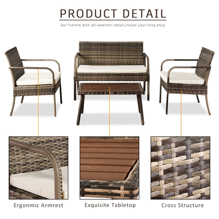 [US Warehouse] 4 in 1 Outdoor Leisure Rattan Furniture