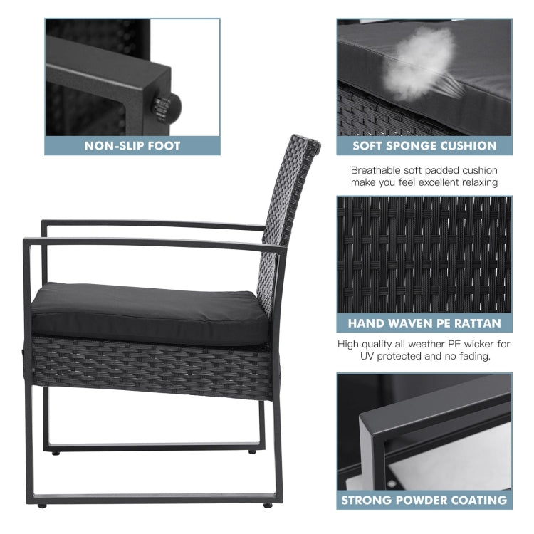 [US Warehouse] 3 Pieces Patio Set Outdoor Wicker Patio Furniture Sets