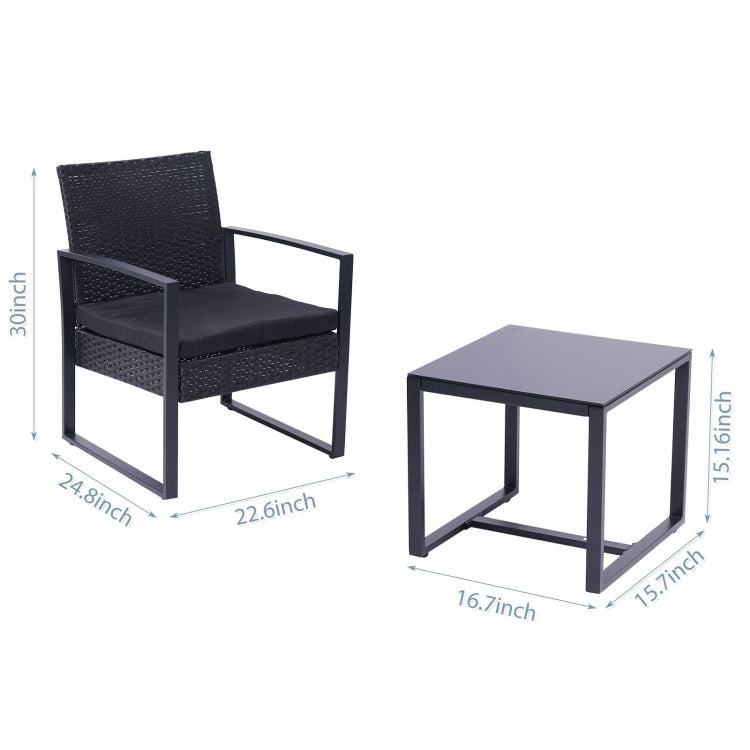 [US Warehouse] 3 Pieces Patio Set Outdoor Wicker Patio Furniture Sets