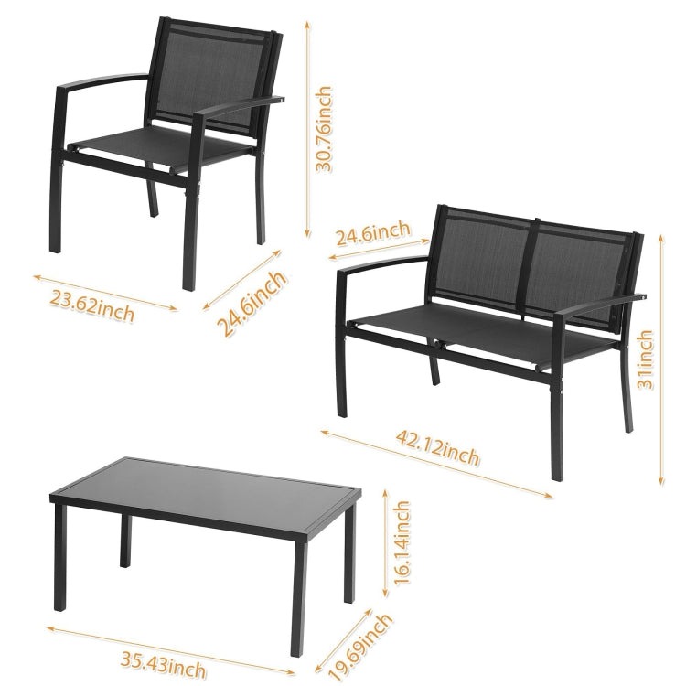 [US Warehouse] 4 Pieces Outdoor Garden Patio Furniture Set