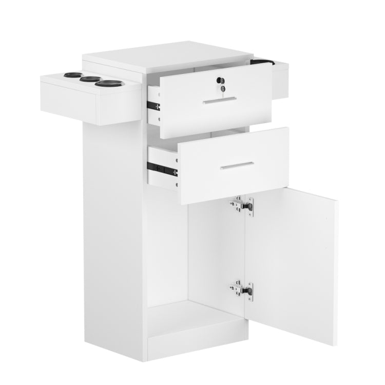 [US Warehouse] Barbershop Salon Locker with Hair Dryer Rack & Drawer & Lock