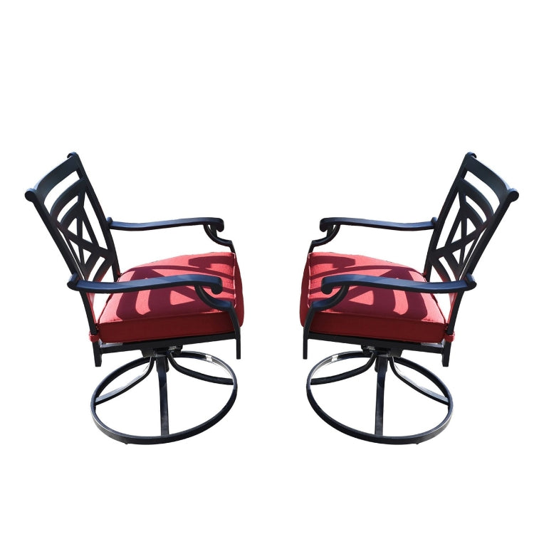 [US Warehouse] 2 PCS Swivel Dining Metal Chairs for Outdoor Lawn Garden