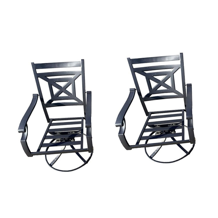 [US Warehouse] 2 PCS Swivel Dining Metal Chairs for Outdoor Lawn Garden