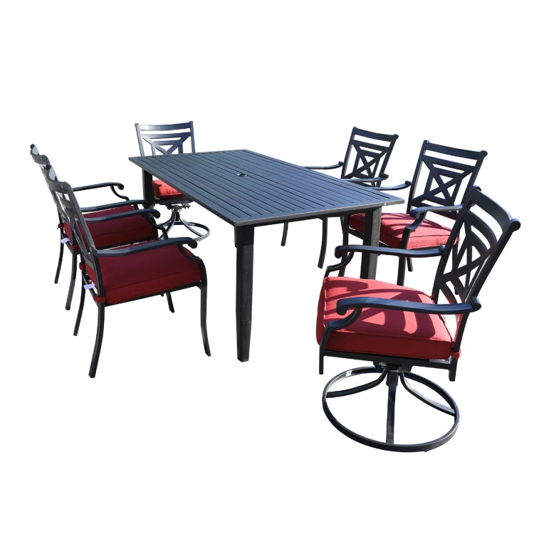 [US Warehouse] 2 PCS Swivel Dining Metal Chairs for Outdoor Lawn Garden