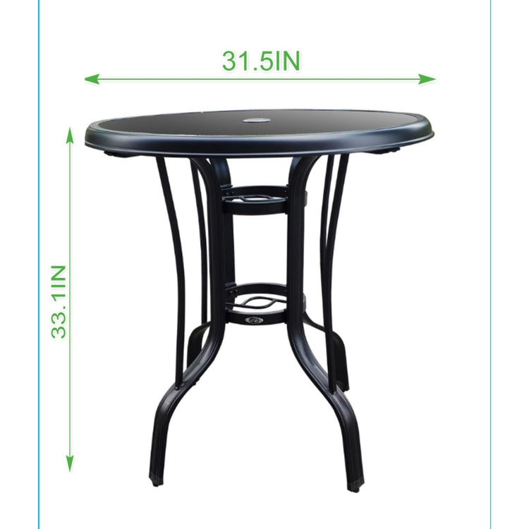 [US Warehouse] Glass Round Bar Table for Yard And Garden