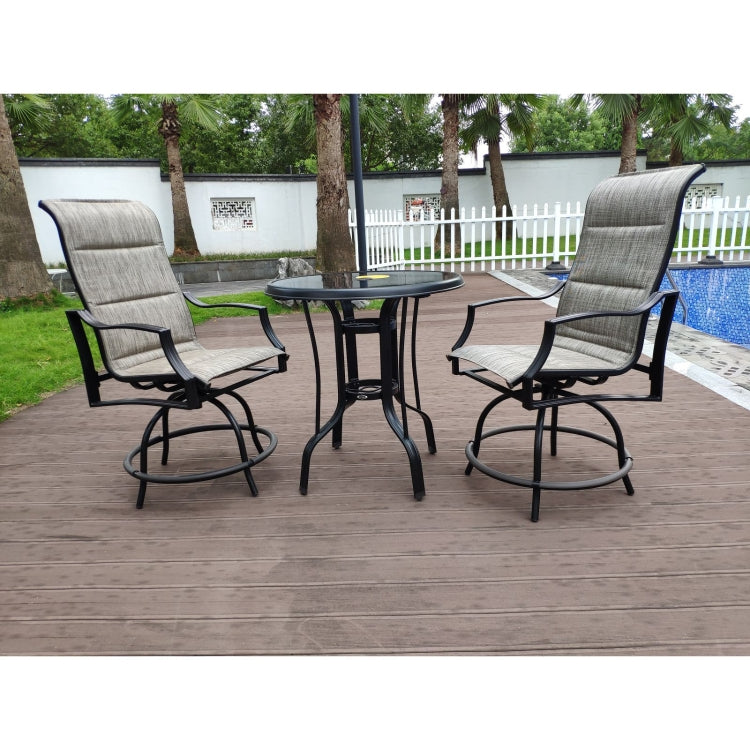 [US Warehouse] Glass Round Bar Table for Yard And Garden