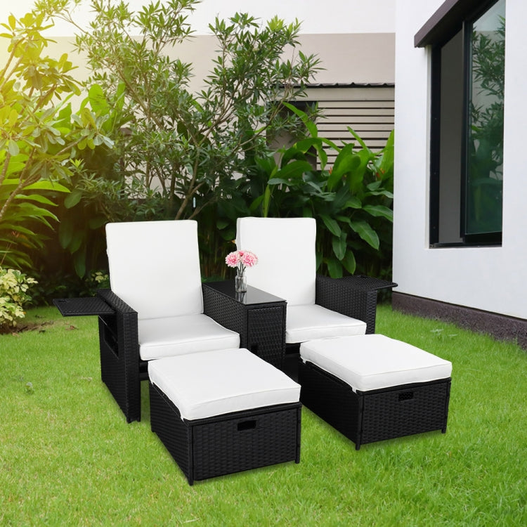 [US Warehouse] Five-Piece Weaving Rattan Lover Sofa