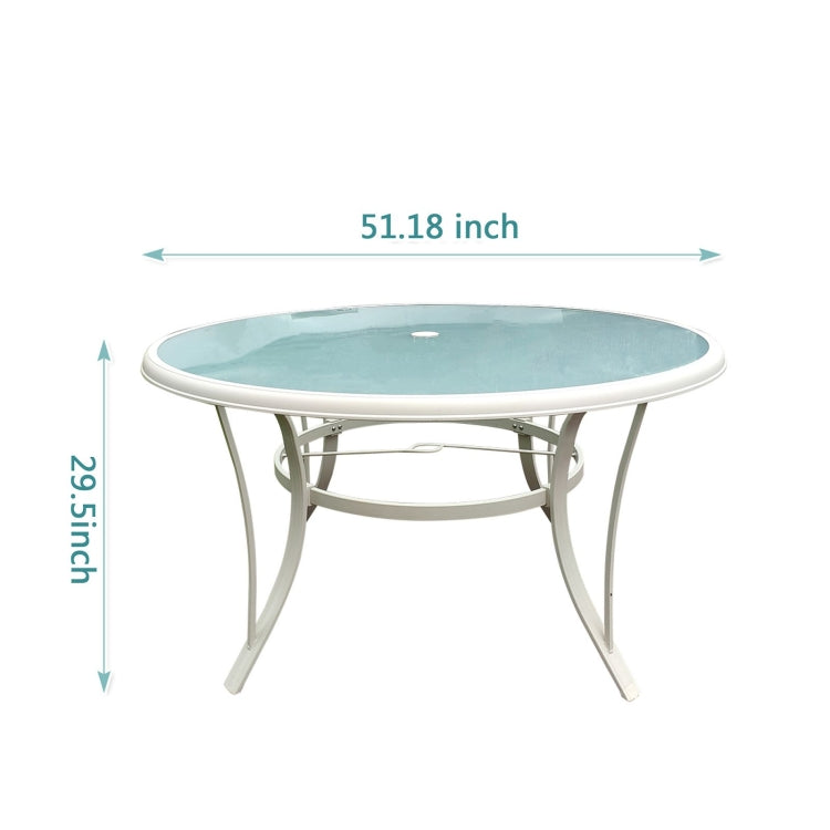 [US Warehouse] Round Aluminum Outdoor Dining Table, Size: 51x29.5 inch