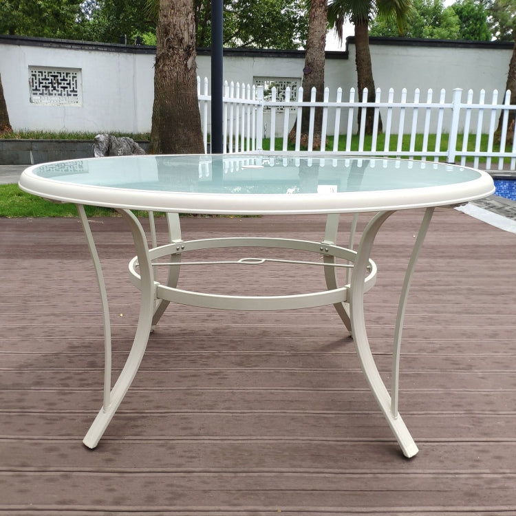 [US Warehouse] Round Aluminum Outdoor Dining Table, Size: 51x29.5 inch