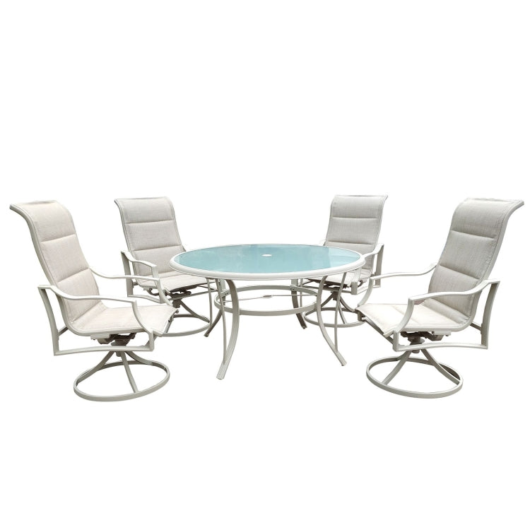 [US Warehouse] 4 PCS Aluminum Alloy Patio Swivel Dining Chairs